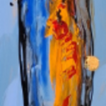 Acryl schilderij op paneel, Maya Wildevuur, Jaipur, 2002